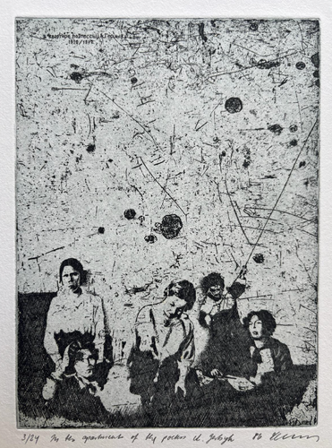 In the apartement of the poetess A. Gertsyk